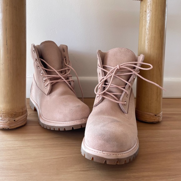 Pink Blush Timberlands. Worn once! Next to new. - Picture 3 of 6